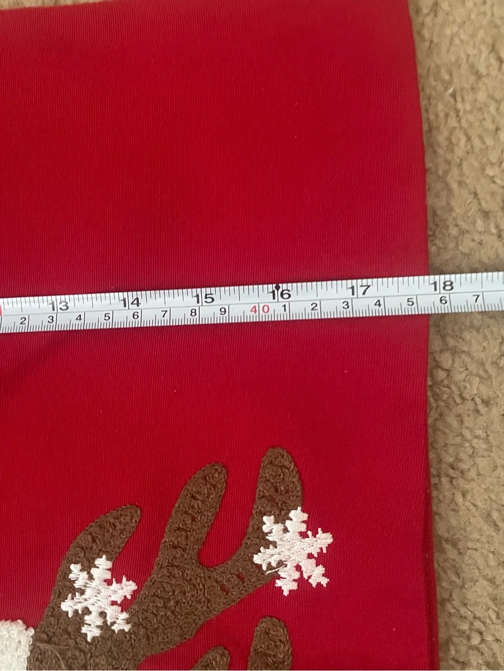 Christmas Dog Pillow Cover Chenille Loop Embroidery